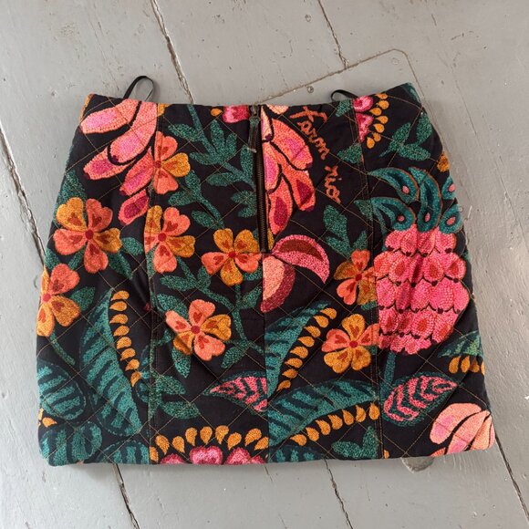 FARM RIO Flowerdoscopic Canvas Mini Skirt Size L - Picture 3 of 5
